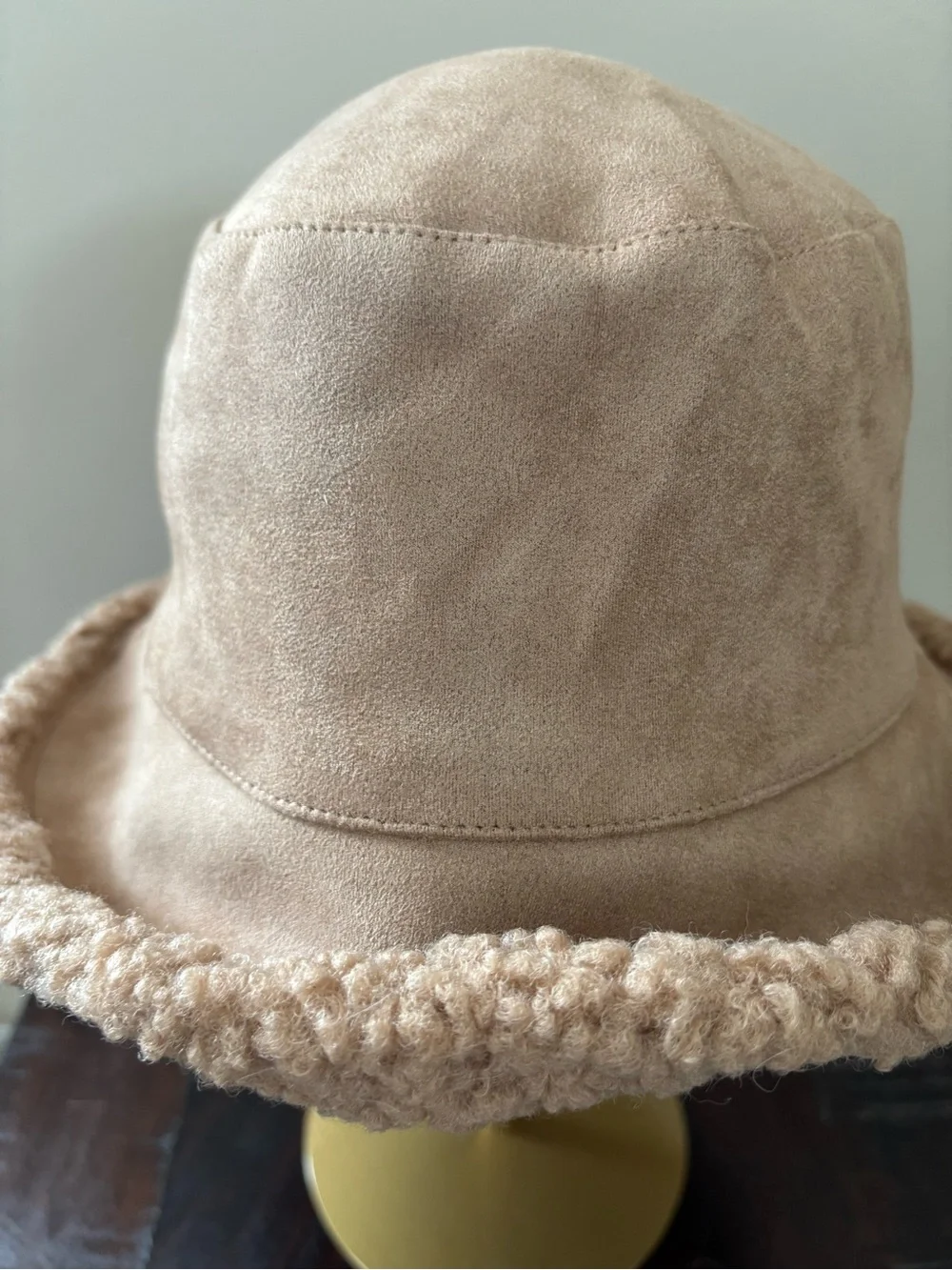 Tan Sherpa Reversible Bucket Hat